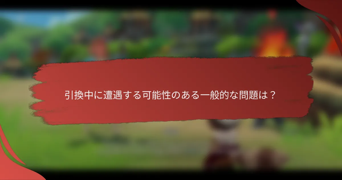 引換中に遭遇する可能性のある一般的な問題は？